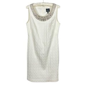 Adrianna Pappel White Formal Beaded Mini Dress Women’s size 6 Formal Party